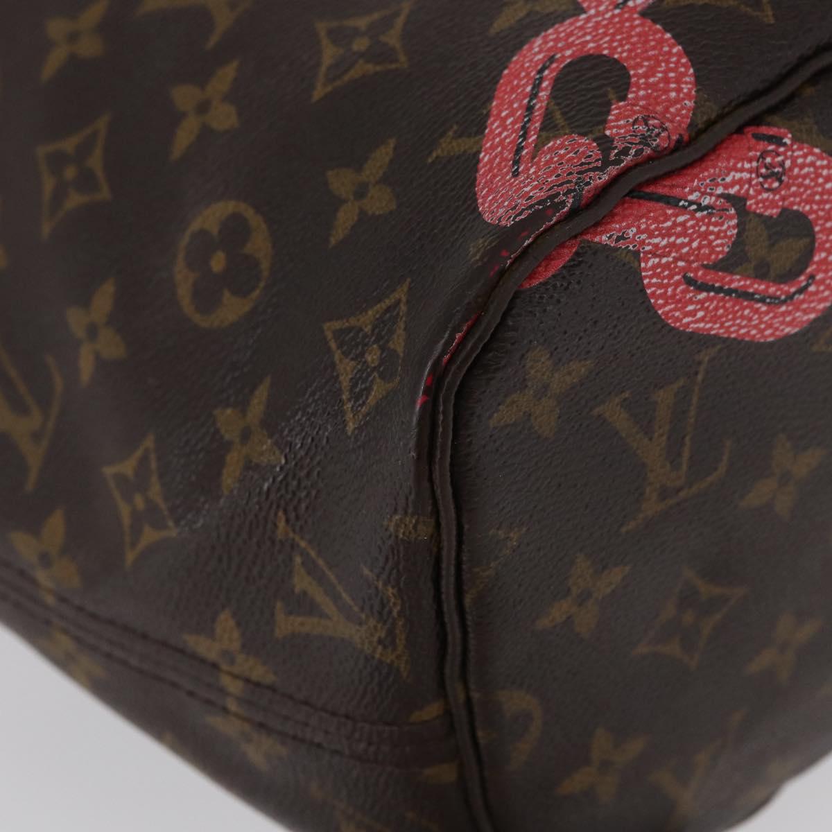 LOUIS VUITTON Monogram Bay Neverfull MM Tote Bag Red Pink M41991 LV Auth 172688