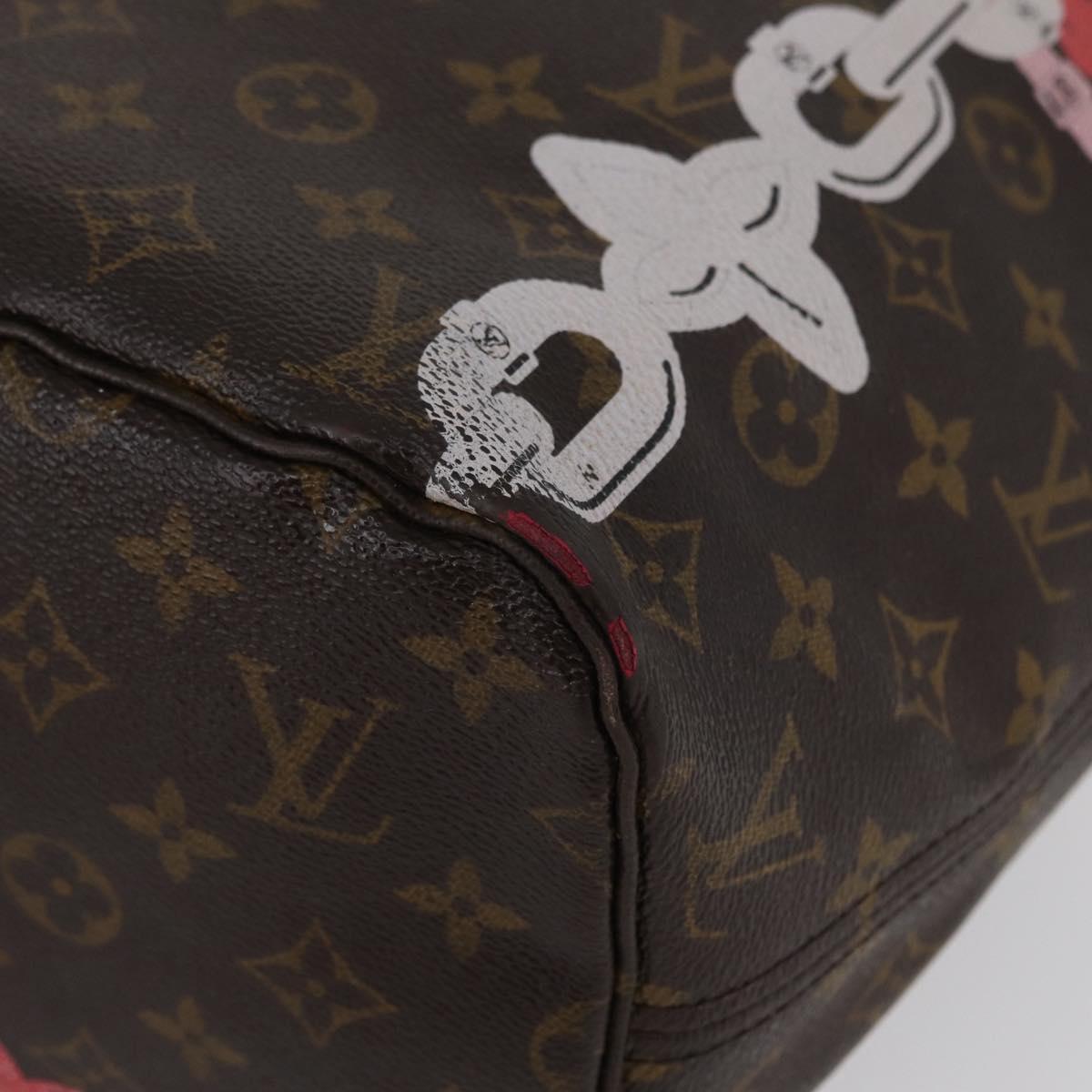 LOUIS VUITTON Monogram Bay Neverfull MM Tote Bag Red Pink M41991 LV Auth 172688