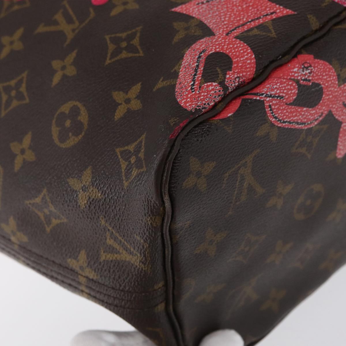 LOUIS VUITTON Monogram Bay Neverfull MM Tote Bag Red Pink M41991 LV Auth 172688