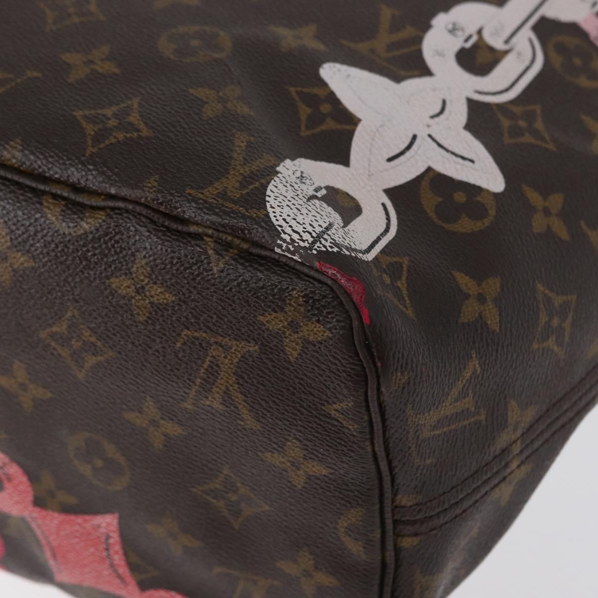 LOUIS VUITTON Monogram Bay Neverfull MM Tote Bag Red Pink M41991 LV Auth 172688