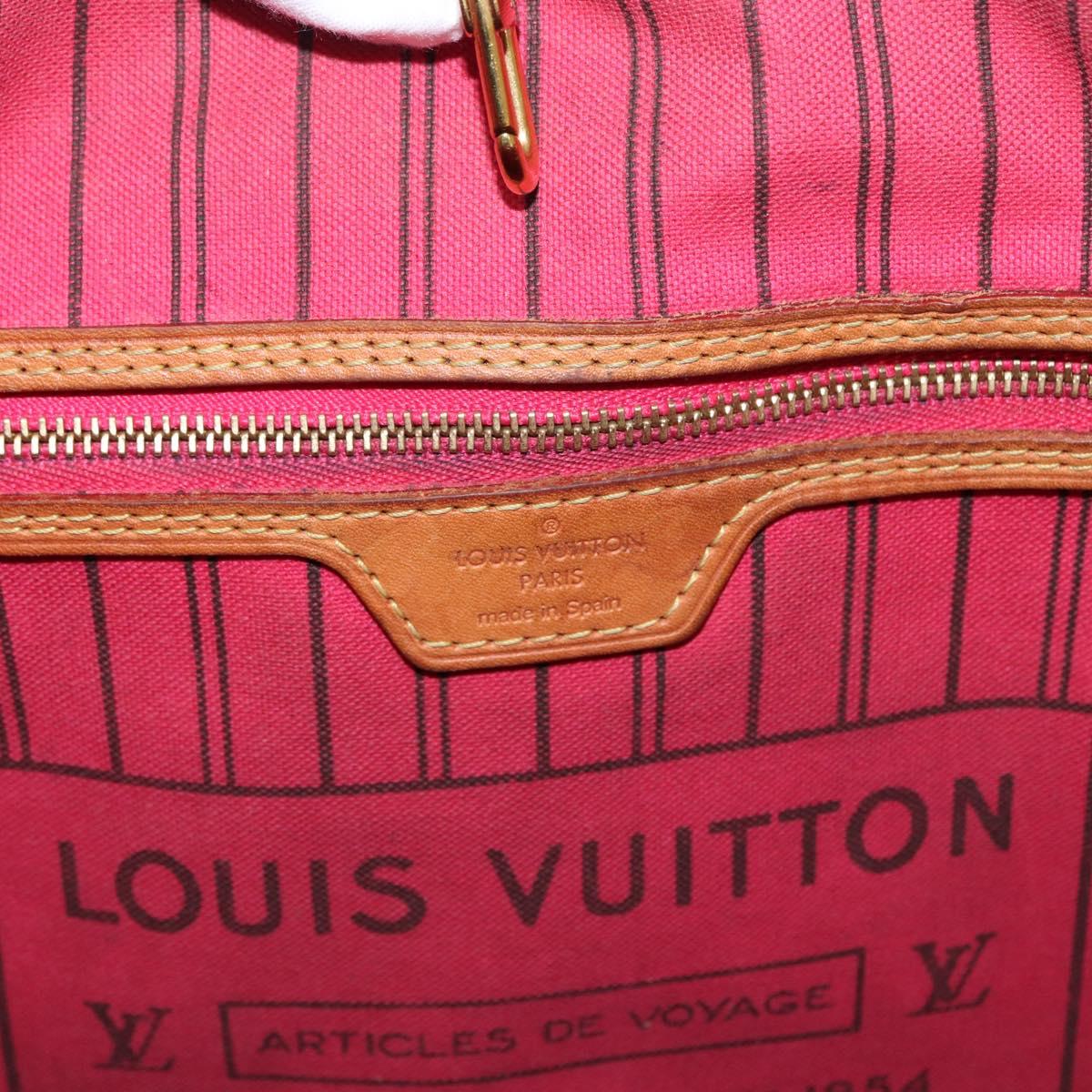 LOUIS VUITTON Monogram Bay Neverfull MM Tote Bag Red Pink M41991 LV Auth 172688