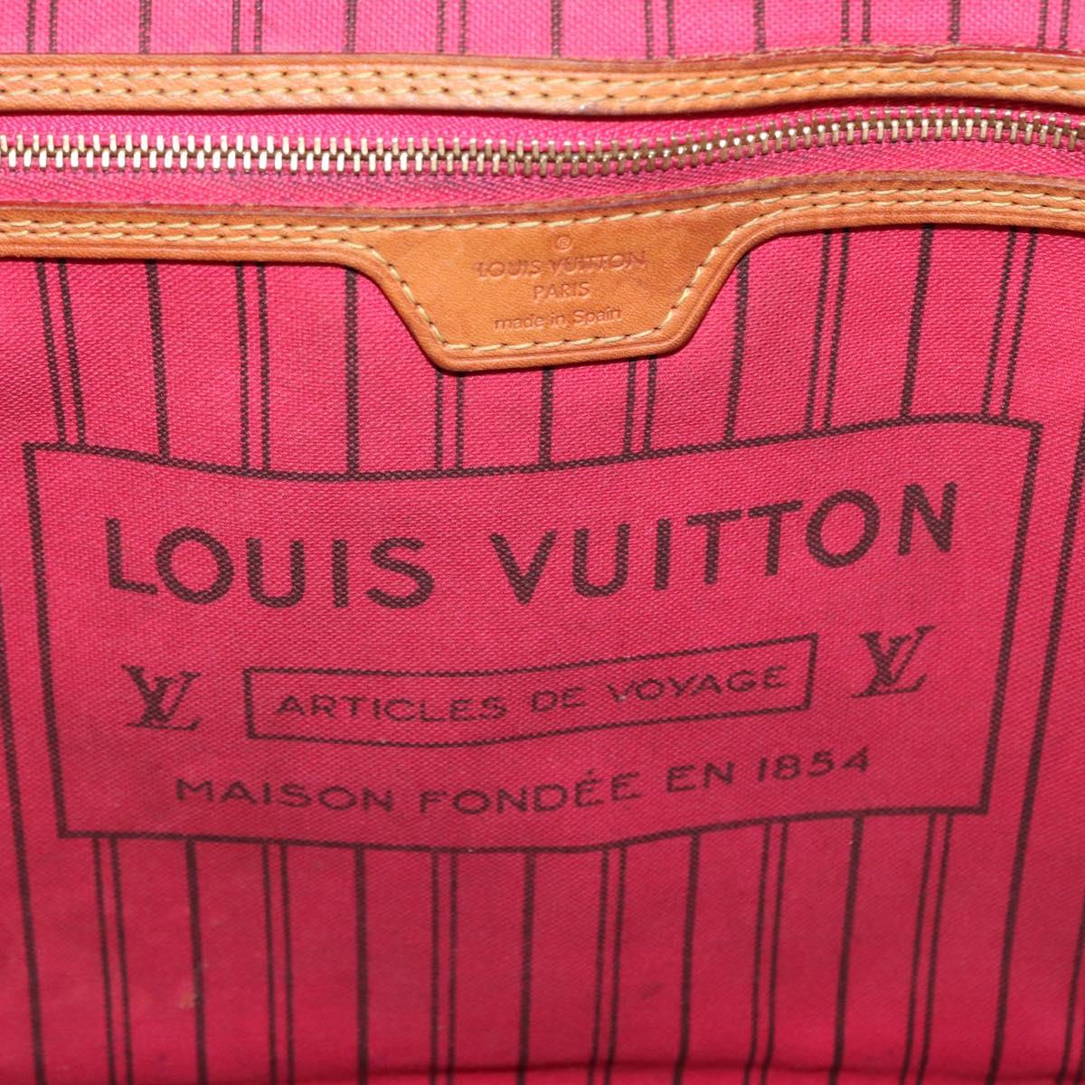 LOUIS VUITTON Monogram Bay Neverfull MM Tote Bag Red Pink M41991 LV Auth 172688