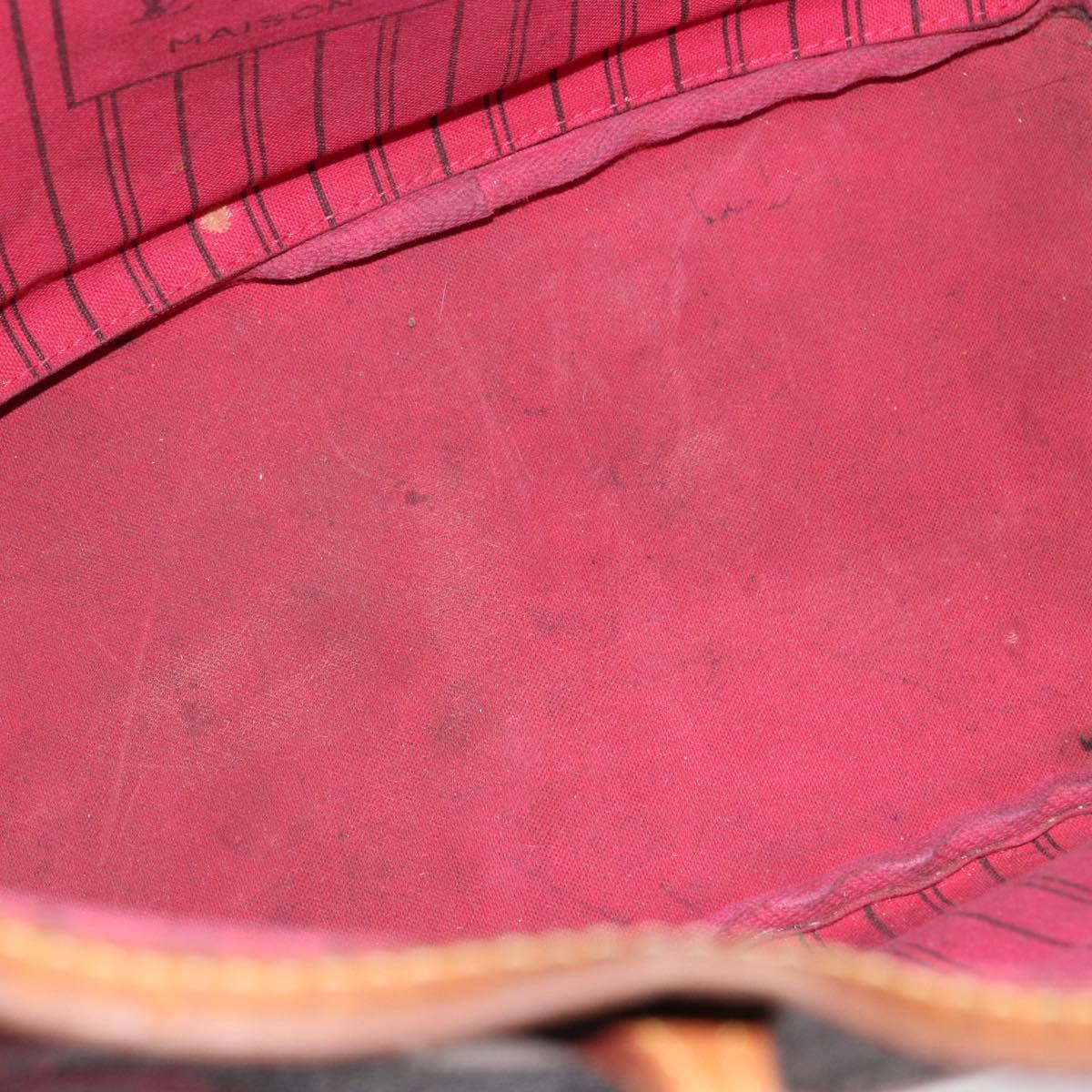 LOUIS VUITTON Monogram Bay Neverfull MM Tote Bag Red Pink M41991 LV Auth 172688