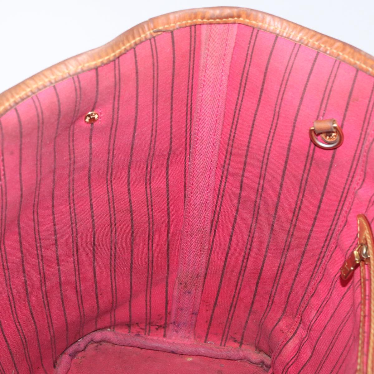 LOUIS VUITTON Monogram Bay Neverfull MM Tote Bag Red Pink M41991 LV Auth 172688