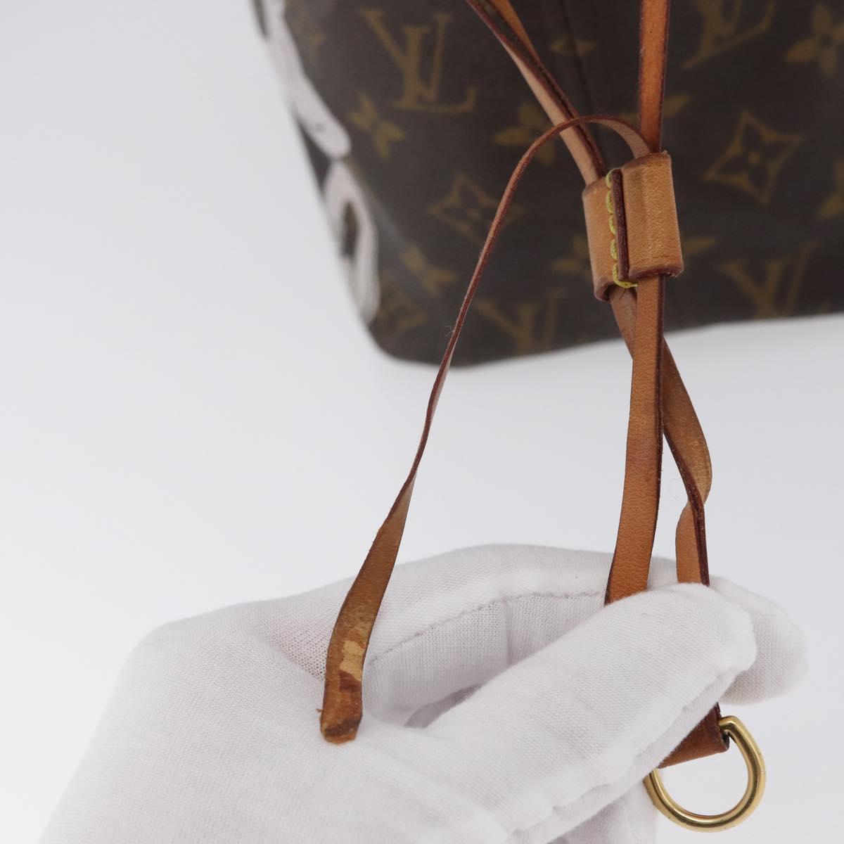 LOUIS VUITTON Monogram Bay Neverfull MM Tote Bag Red Pink M41991 LV Auth 172688