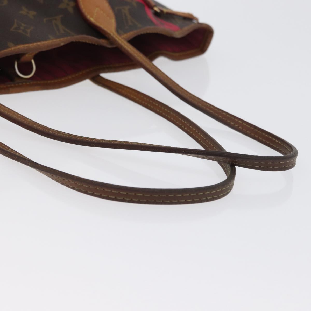 LOUIS VUITTON Monogram Bay Neverfull MM Tote Bag Red Pink M41991 LV Auth 172688