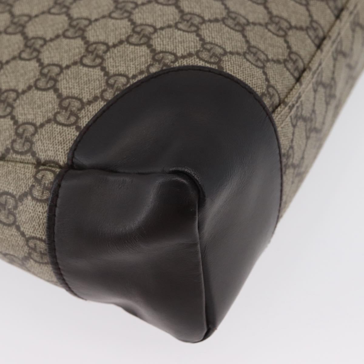 GUCCI GG Canvas Shoulder Bag PVC Beige Silver 110054 Auth 172689