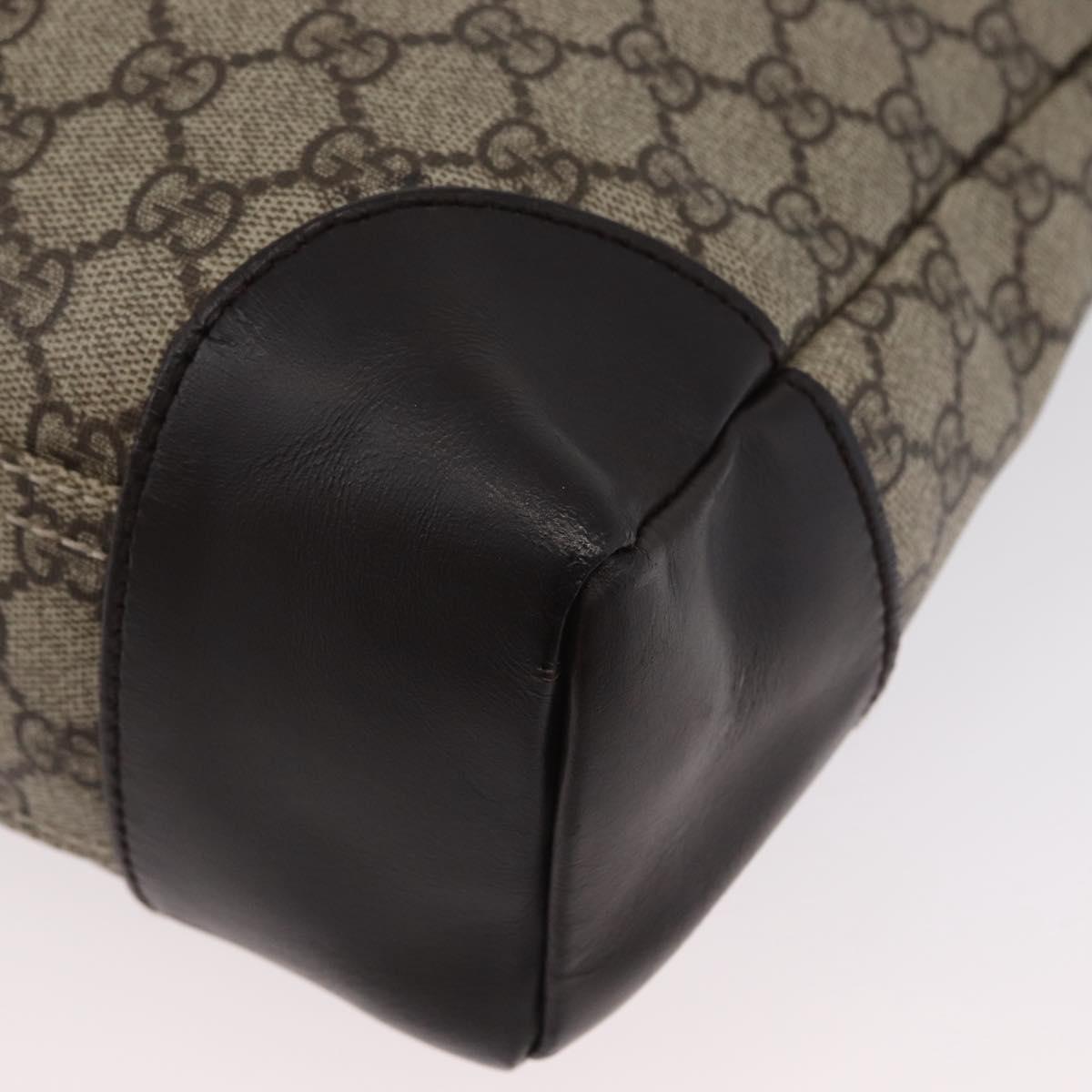 GUCCI GG Canvas Shoulder Bag PVC Beige Silver 110054 Auth 172689