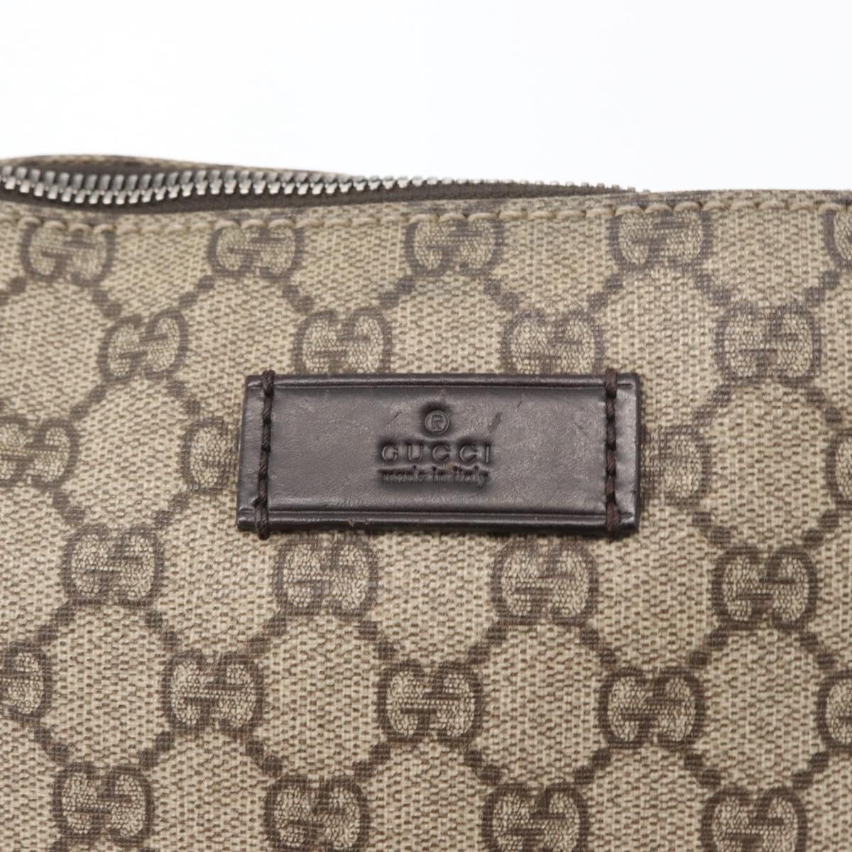 GUCCI GG Canvas Shoulder Bag PVC Beige Silver 110054 Auth 172689