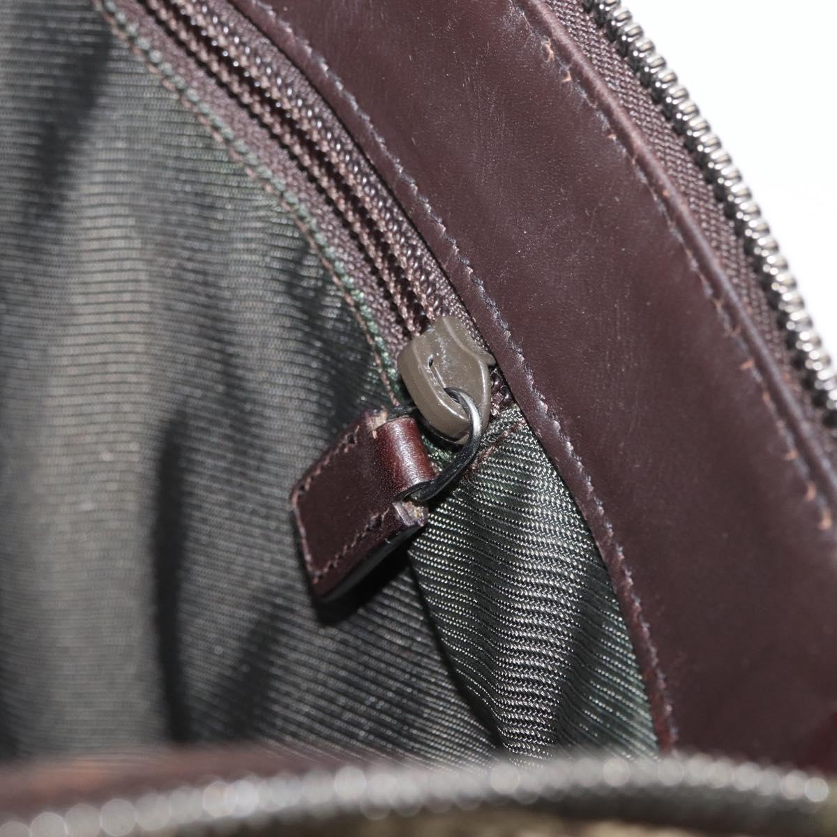 GUCCI GG Canvas Shoulder Bag PVC Beige Silver 110054 Auth 172689