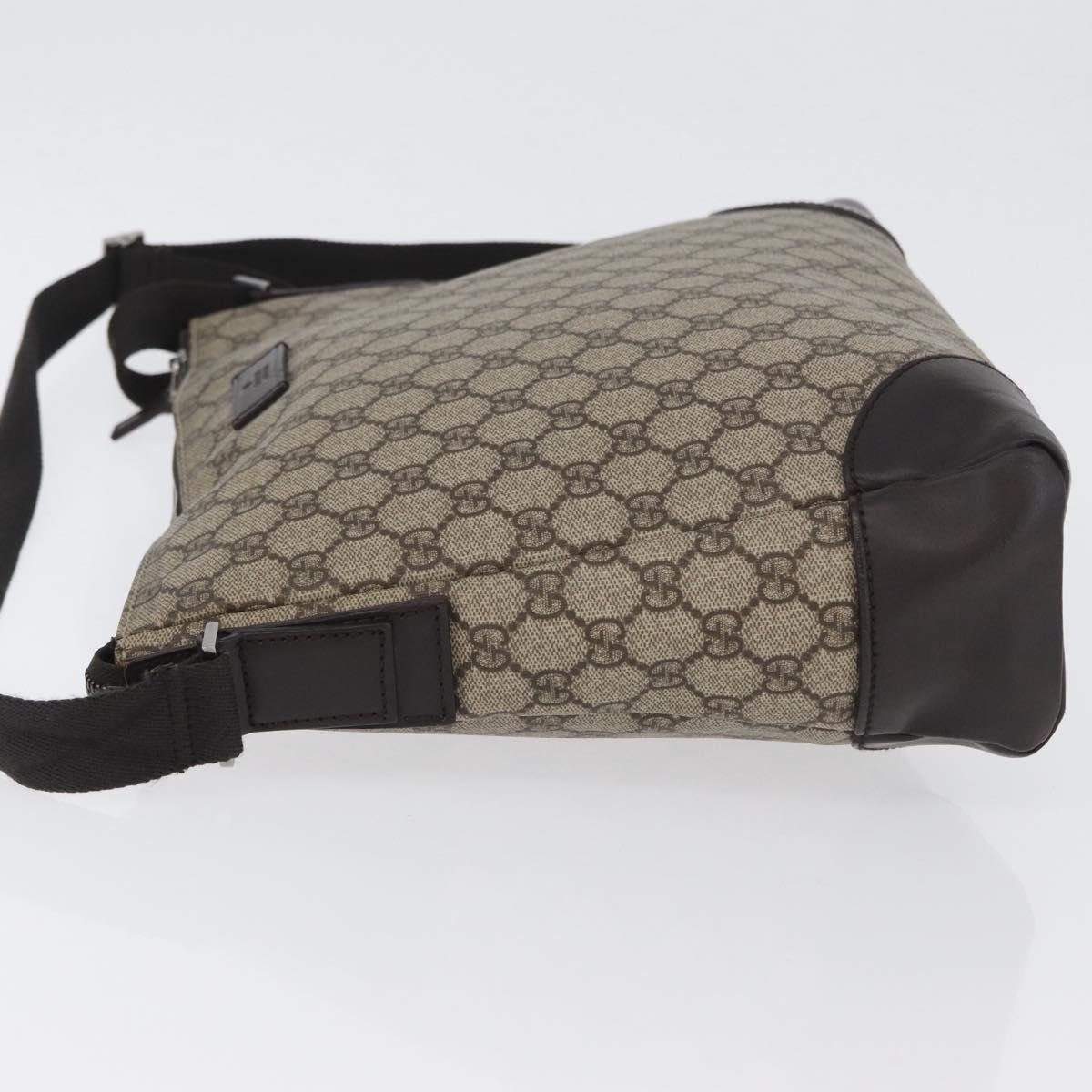 GUCCI GG Canvas Shoulder Bag PVC Beige Silver 110054 Auth 172689