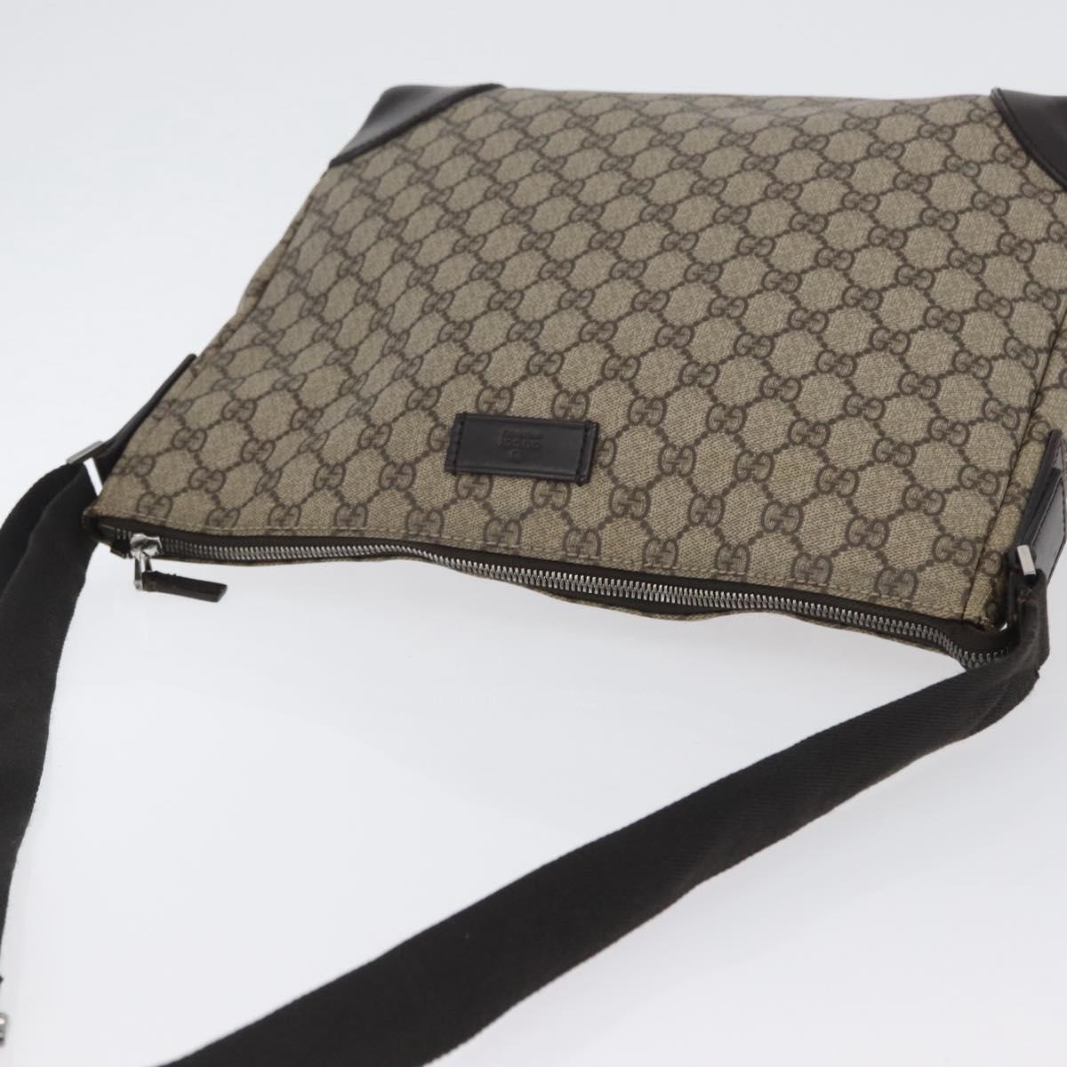 GUCCI GG Canvas Shoulder Bag PVC Beige Silver 110054 Auth 172689