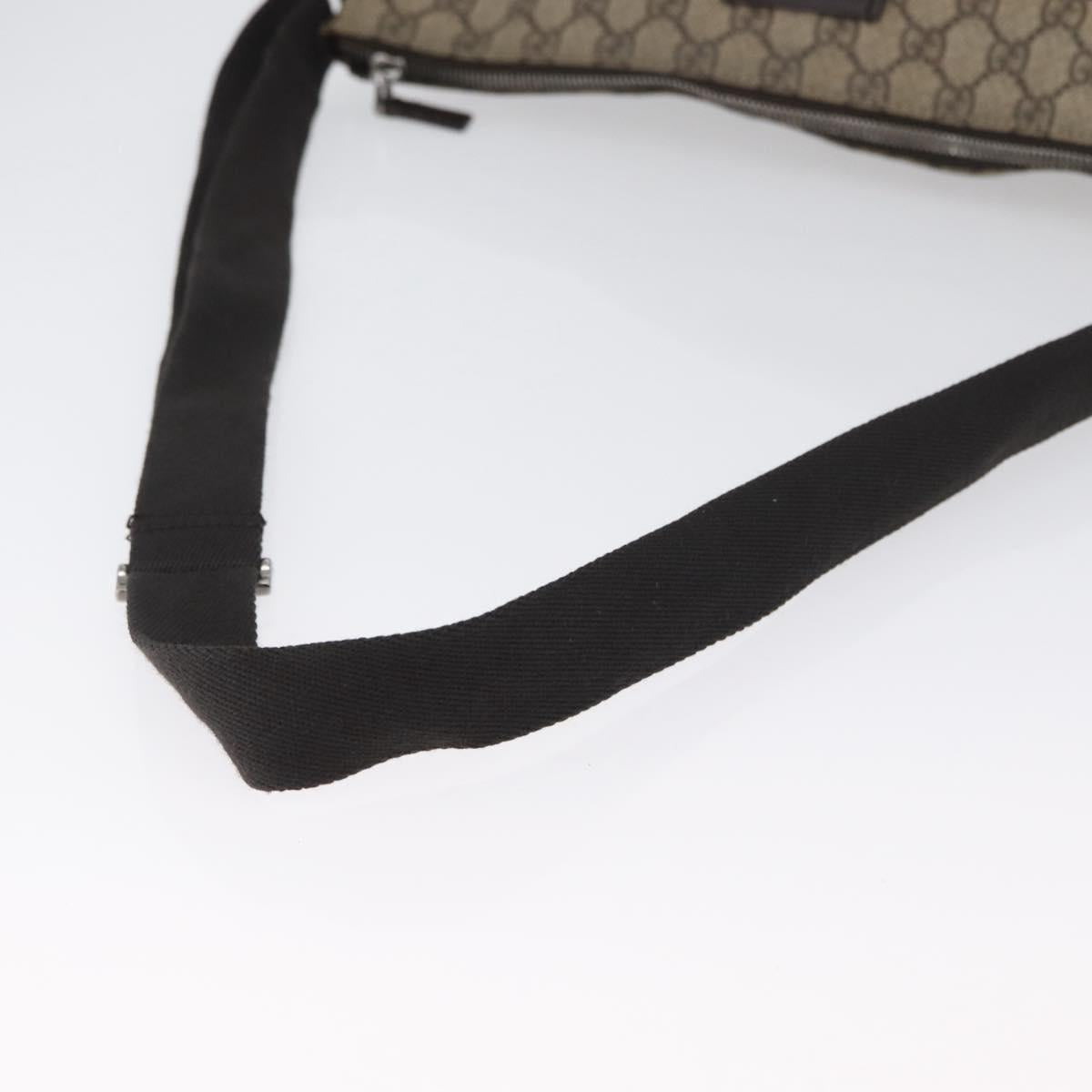 GUCCI GG Canvas Shoulder Bag PVC Beige Silver 110054 Auth 172689