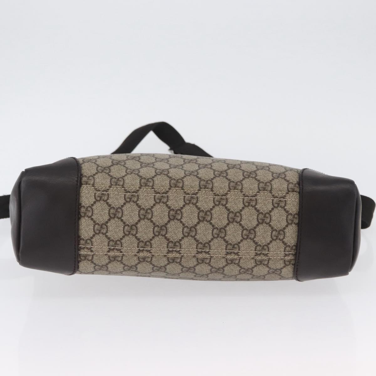 GUCCI GG Canvas Shoulder Bag PVC Beige Silver 110054 Auth 172689