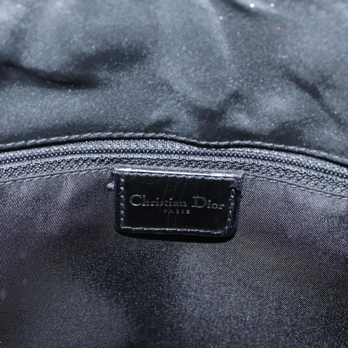 Christian Dior Tote Bag Nylon Black Silver Auth 172694