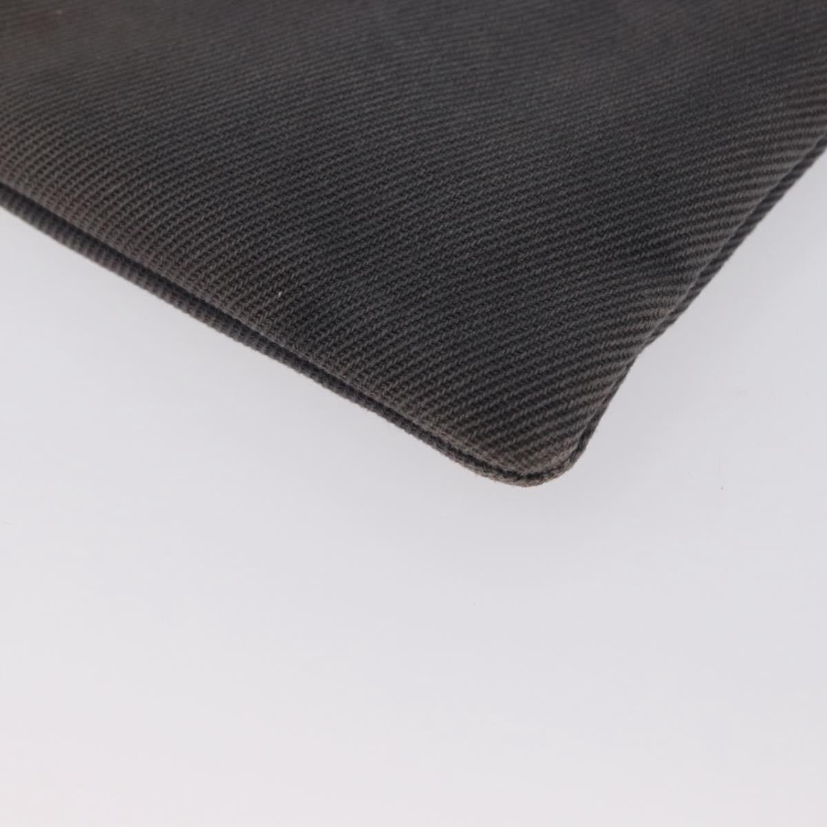SAINT LAURENT Clutch Bag Canvas Gray Silver Auth 172695