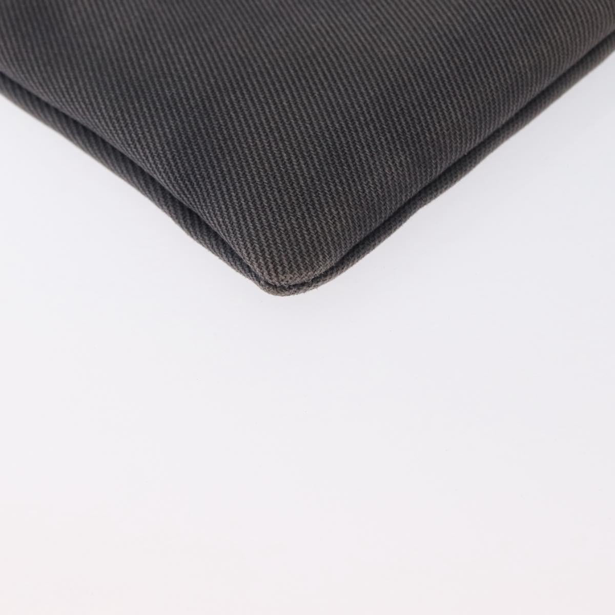SAINT LAURENT Clutch Bag Canvas Gray Silver Auth 172695