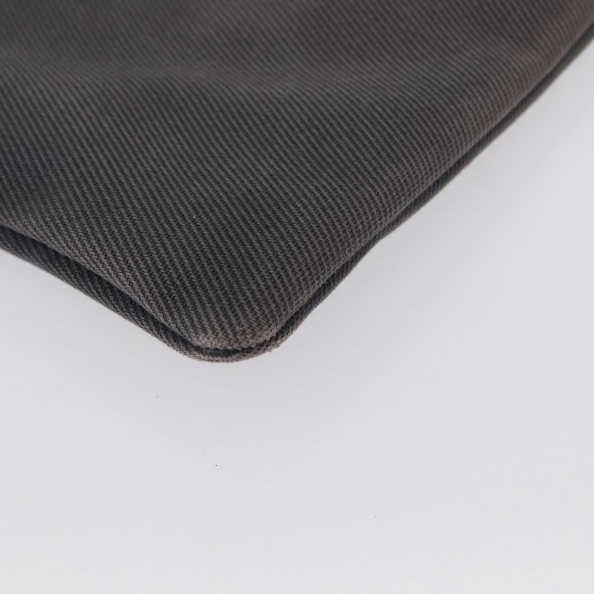 SAINT LAURENT Clutch Bag Canvas Gray Silver Auth 172695