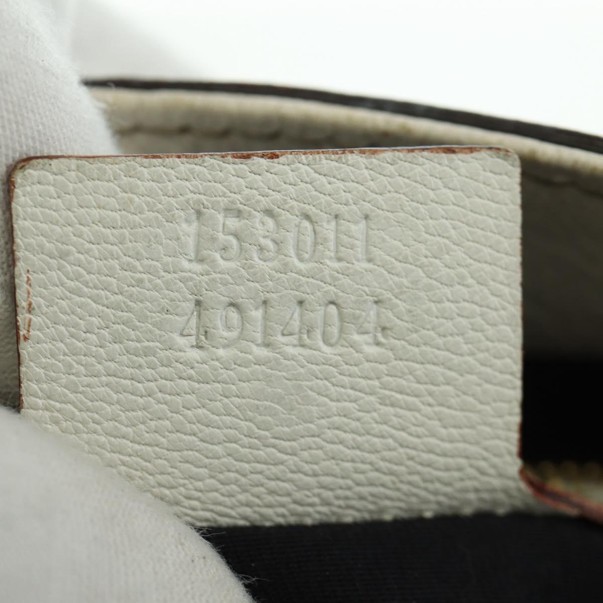 GUCCI Sherry Line Chain Shoulder Bag Leather White Gold 153011 Auth 172697V