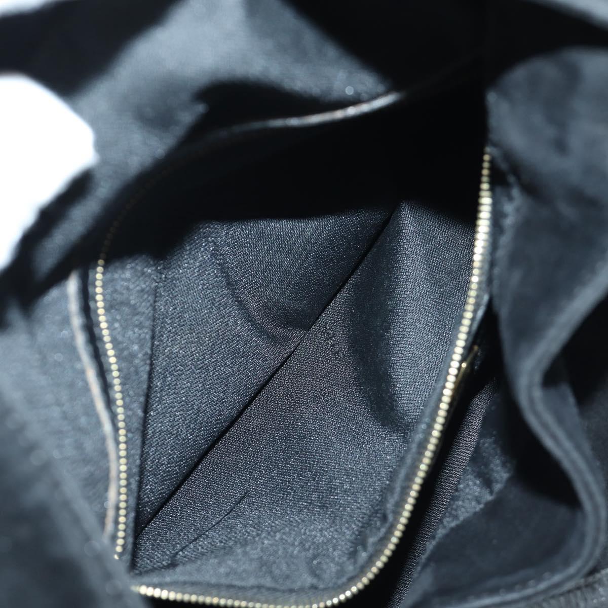 FENDI Mamma Baguette Shoulder Bag Suede Black Gold Auth 172703A