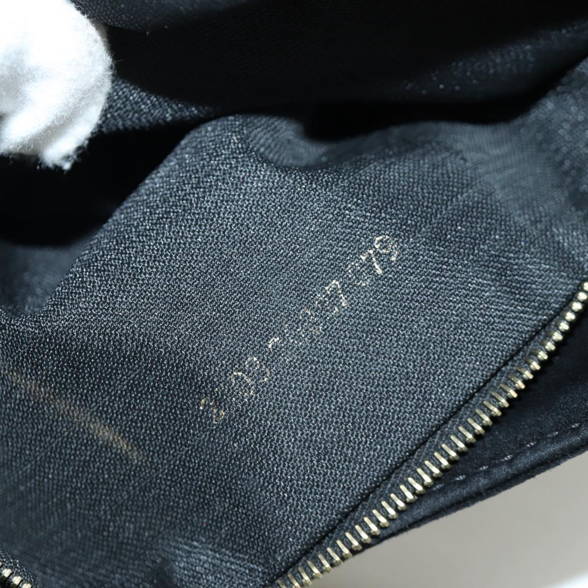 FENDI Mamma Baguette Shoulder Bag Suede Black Gold Auth 172703A