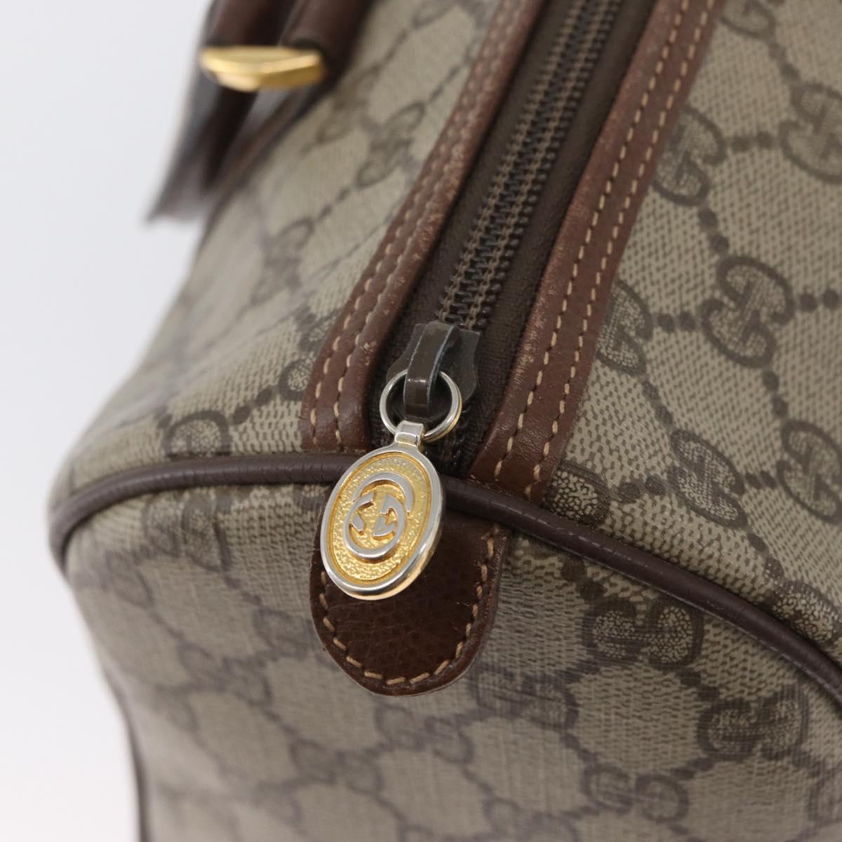 GUCCI GG Supreme Boston Bag PVC Beige Gold 002 123 6842 Auth 172706
