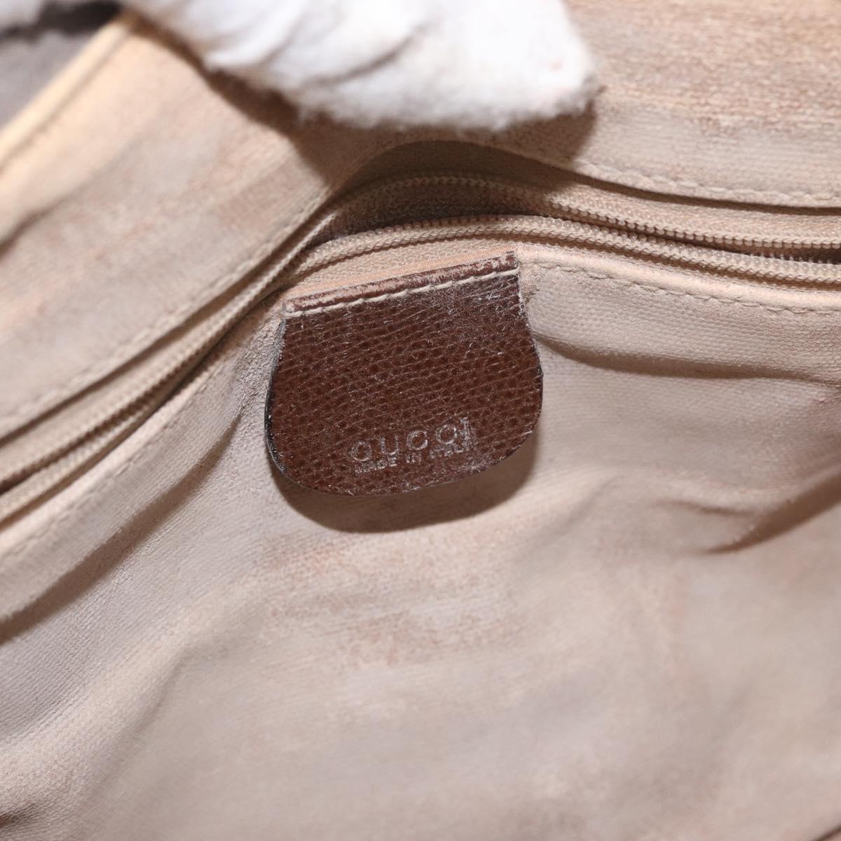 GUCCI GG Supreme Boston Bag PVC Beige Gold 002 123 6842 Auth 172706