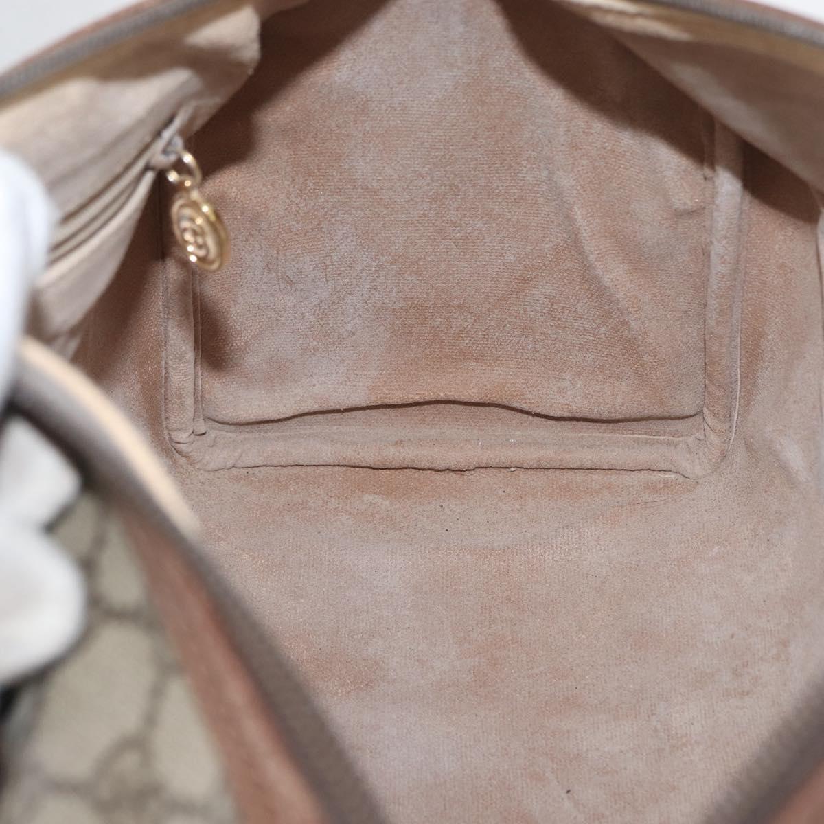 GUCCI GG Supreme Boston Bag PVC Beige Gold 002 123 6842 Auth 172706