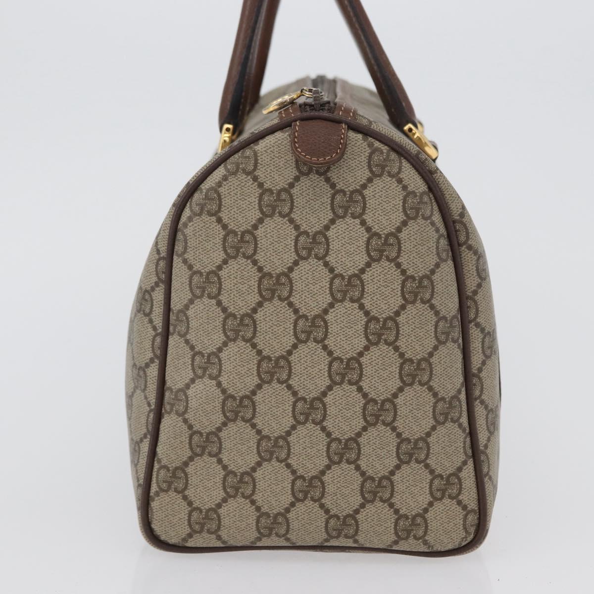 GUCCI GG Supreme Boston Bag PVC Beige Gold 002 123 6842 Auth 172706