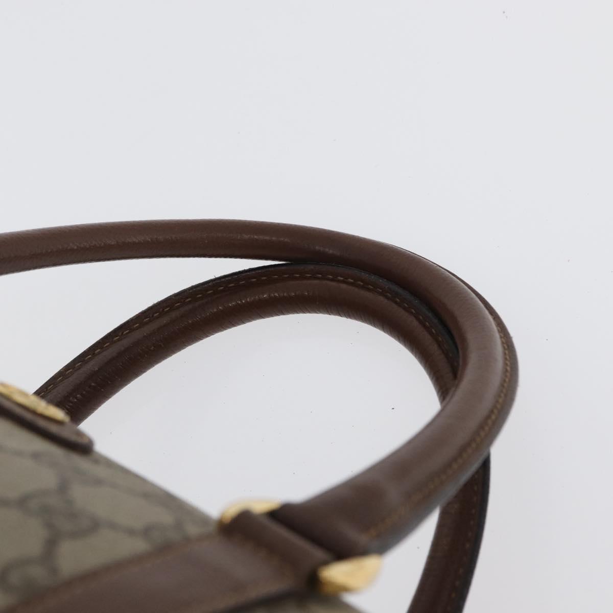 GUCCI GG Supreme Boston Bag PVC Beige Gold 002 123 6842 Auth 172706
