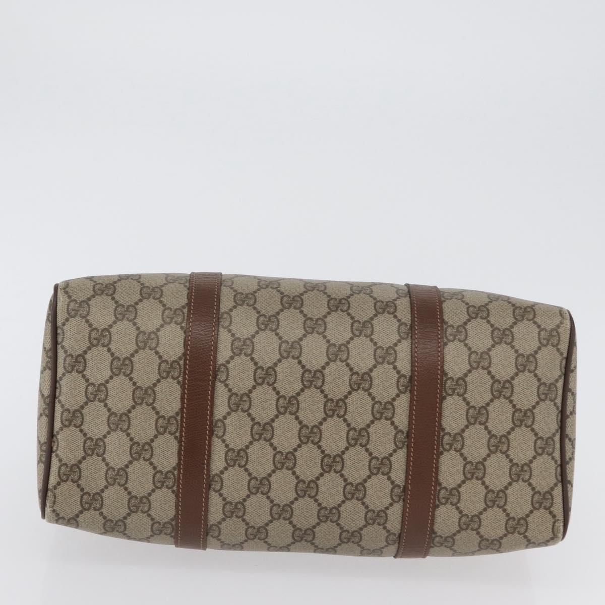 GUCCI GG Supreme Boston Bag PVC Beige Gold 002 123 6842 Auth 172706