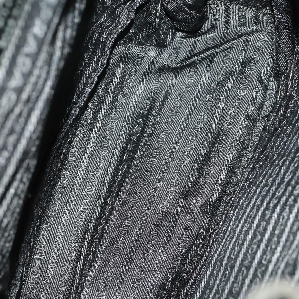PRADA Backpack Nylon Black Silver Auth 172717