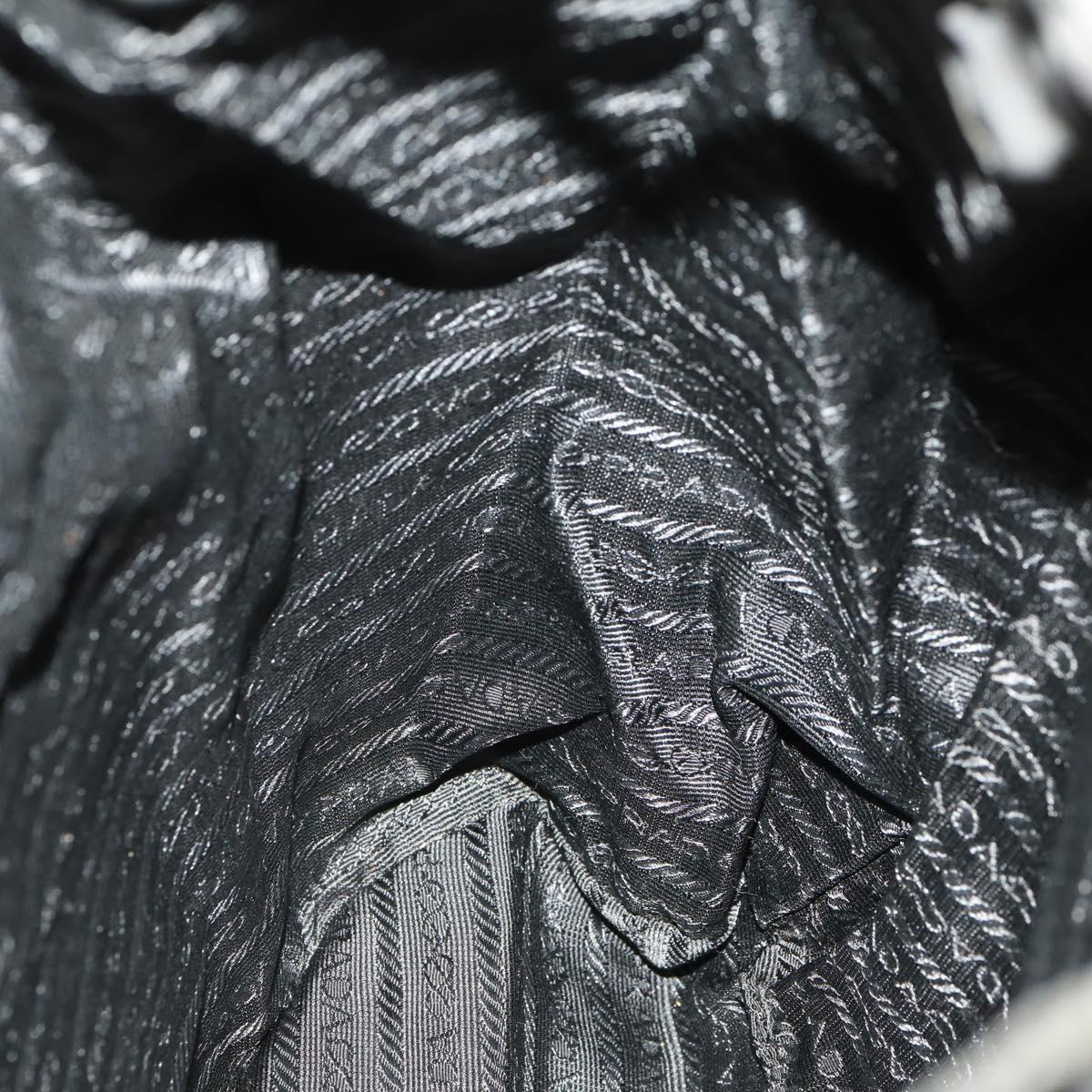 PRADA Backpack Nylon Black Silver Auth 172717