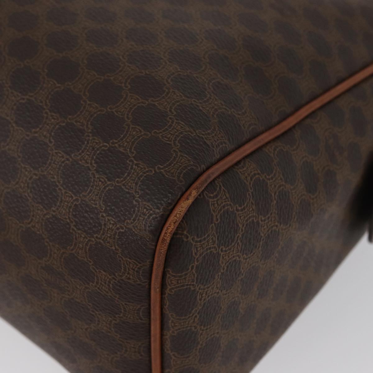 CELINE Macadam Canvas Hand Bag PVC Leather Brown Gold Auth 172719