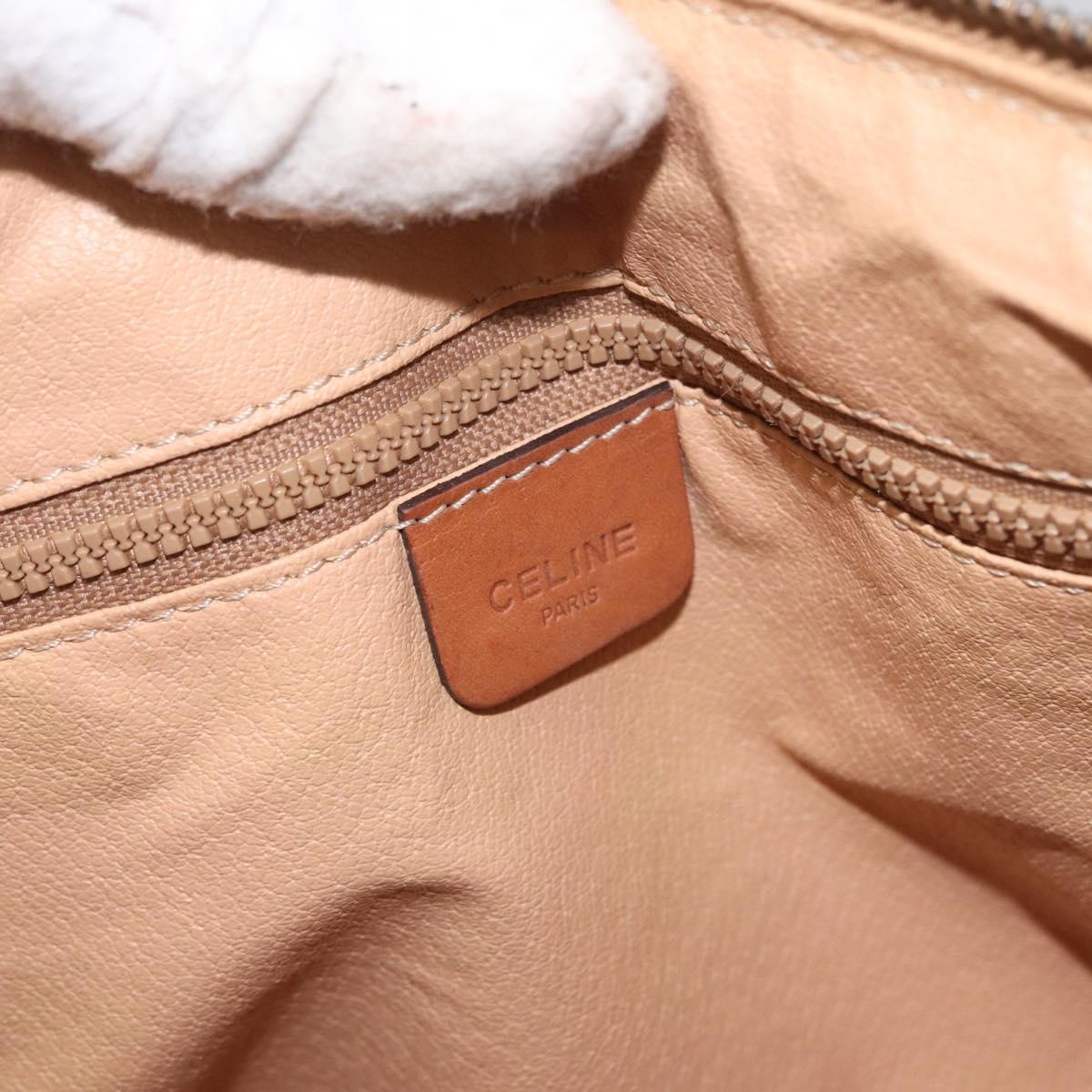 CELINE Macadam Canvas Hand Bag PVC Leather Brown Gold Auth 172719