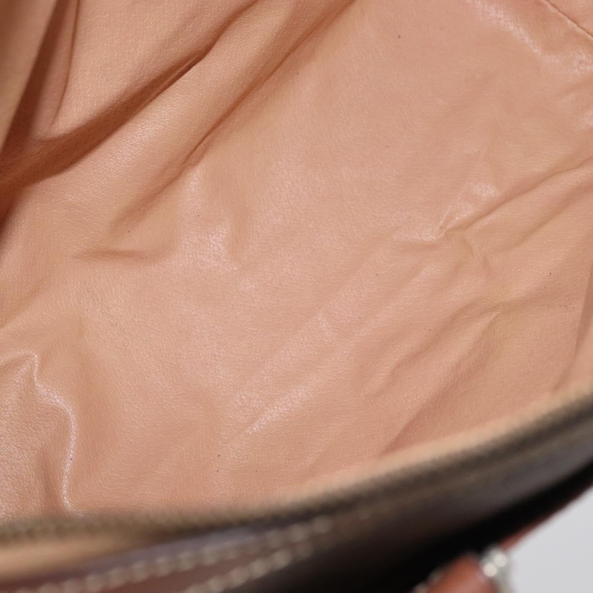 CELINE Macadam Canvas Hand Bag PVC Leather Brown Gold Auth 172719
