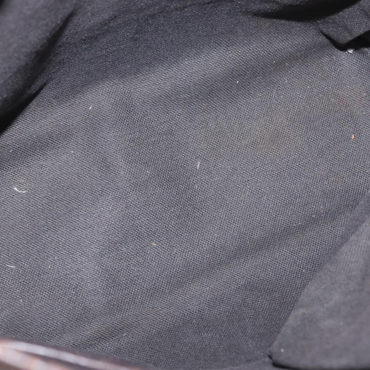 BURBERRY Nova Check Hand Bag PVC Beige Gold Auth 172725