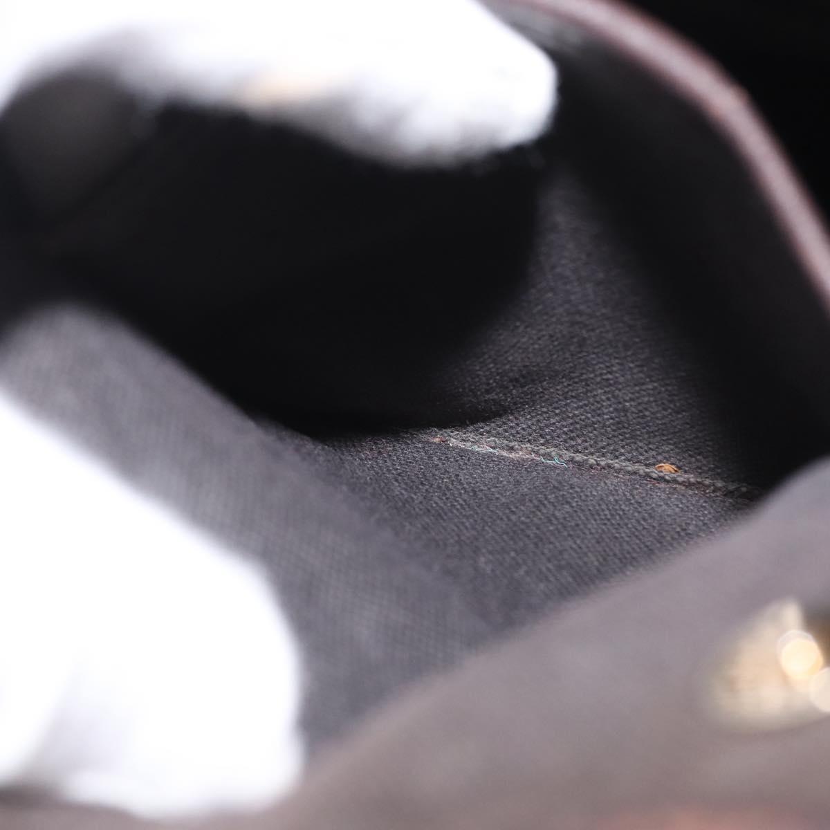 BURBERRY Nova Check Hand Bag PVC Beige Gold Auth 172725