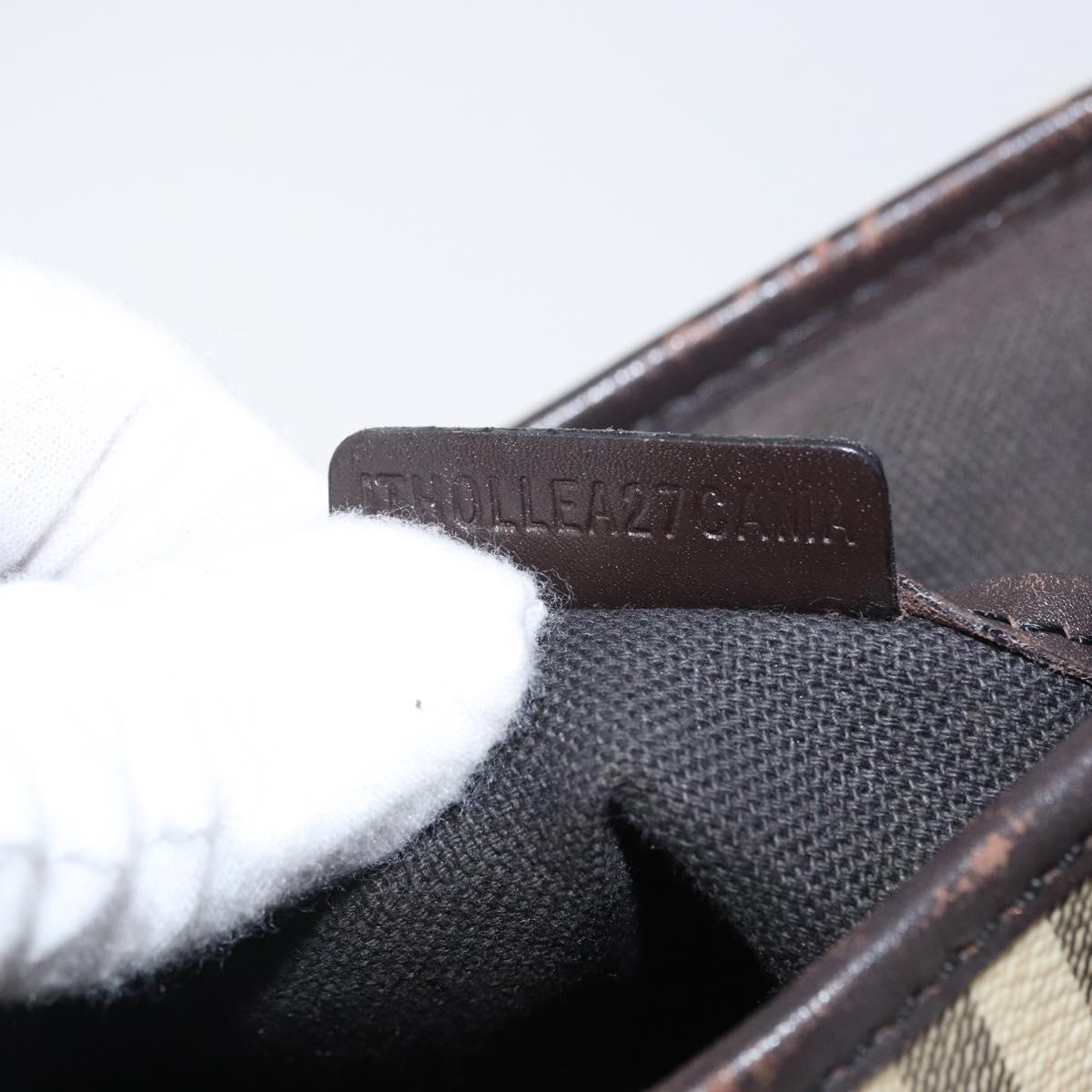 BURBERRY Nova Check Hand Bag PVC Beige Gold Auth 172725