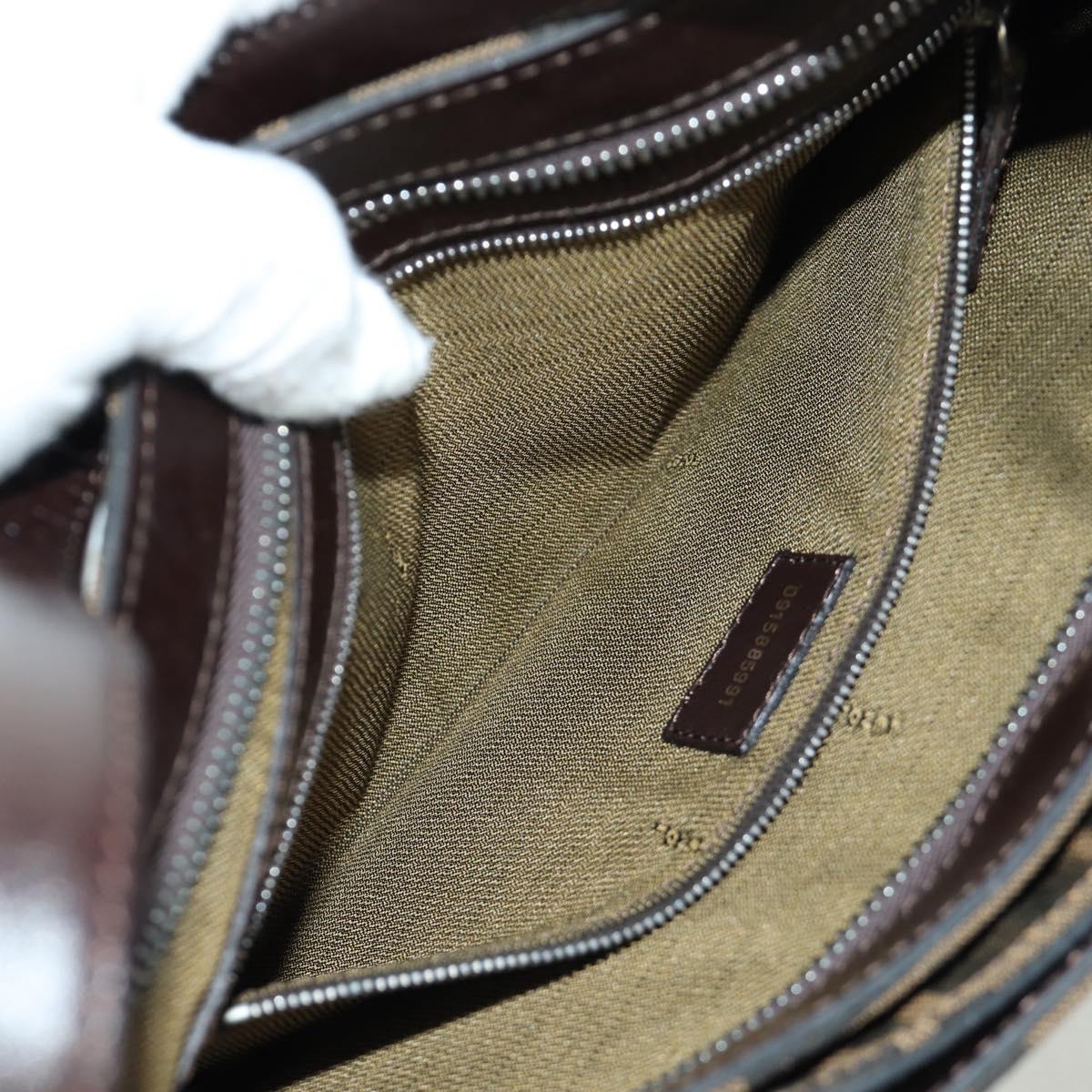 FENDI Zucca Canvas Shoulder Bag Black Brown Auth 172726SAV