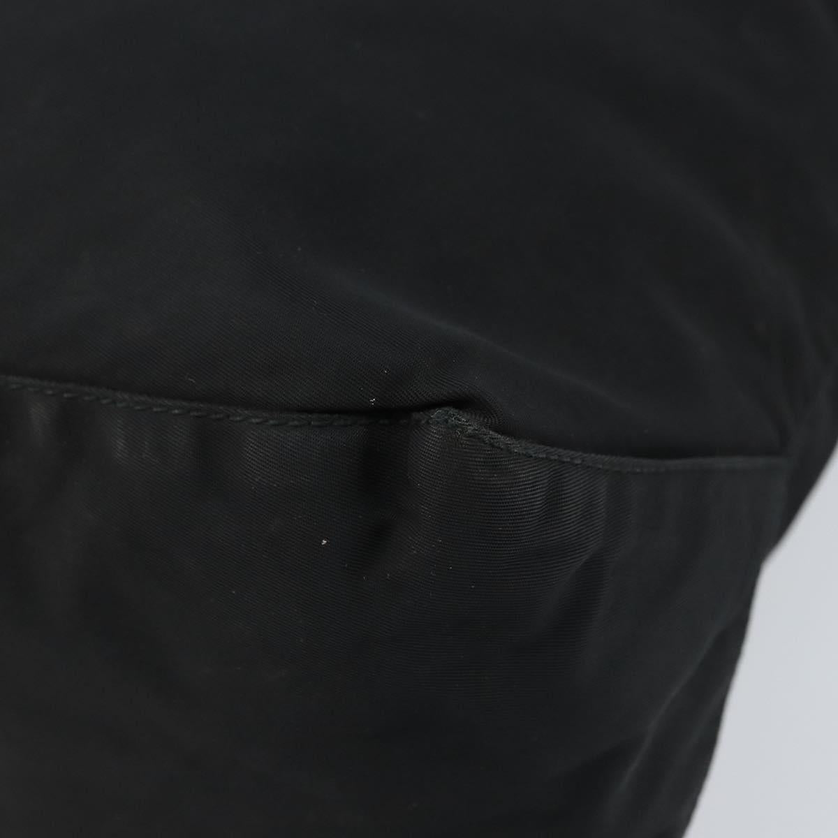 PRADA Tote Bag Nylon Black Silver Auth 172727