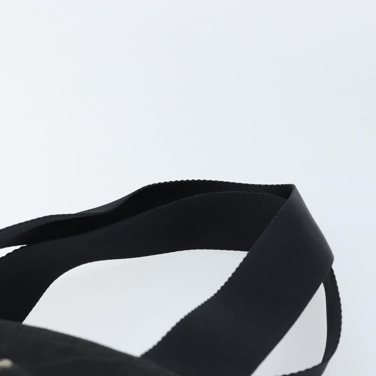 PRADA Tote Bag Nylon Black Silver Auth 172727