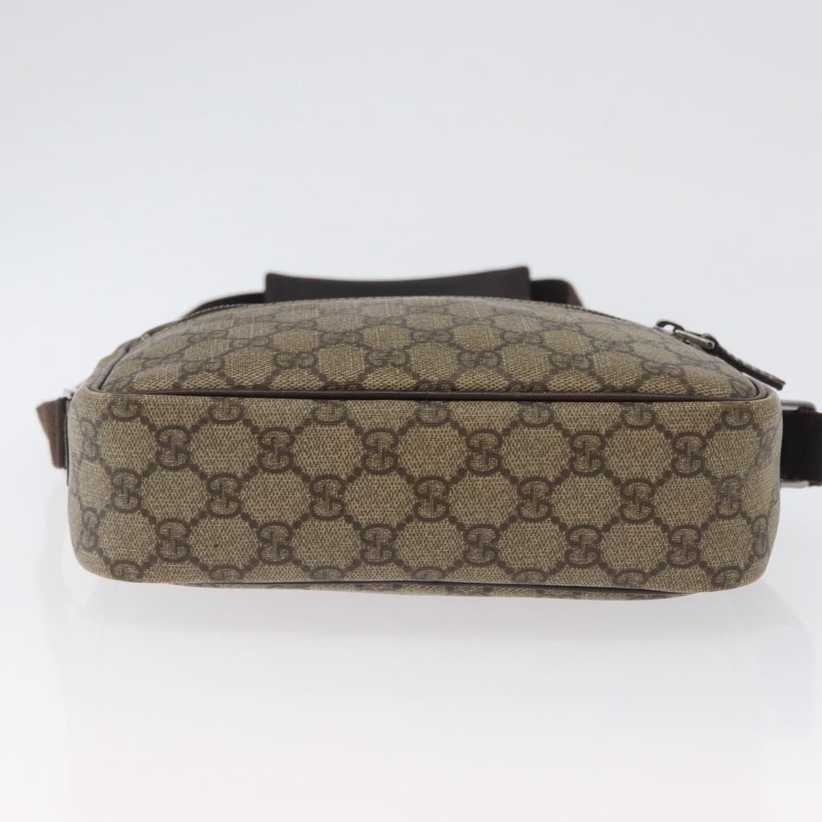 GUCCI GG Supreme Shoulder Bag PVC Beige Silver 114291 Auth 172729