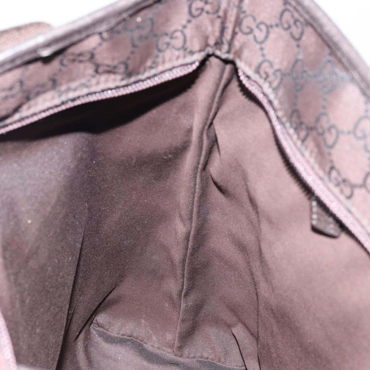 GUCCI GG Canvas Tote Bag Brown Silver 180450 Auth 172731