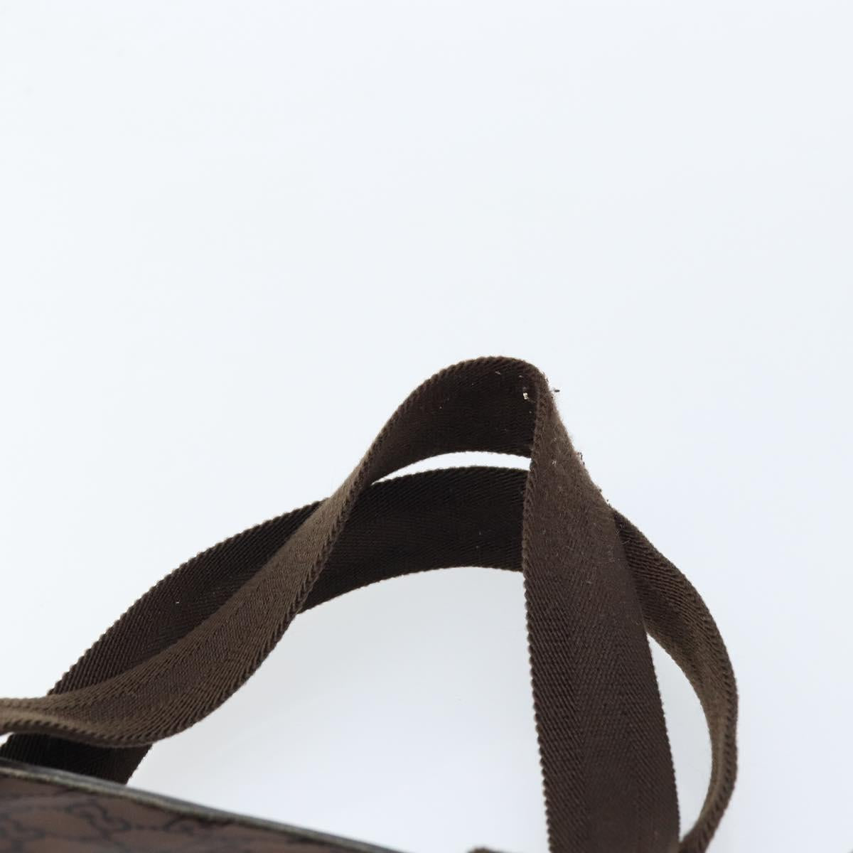 GUCCI GG Canvas Tote Bag Brown Silver 180450 Auth 172731
