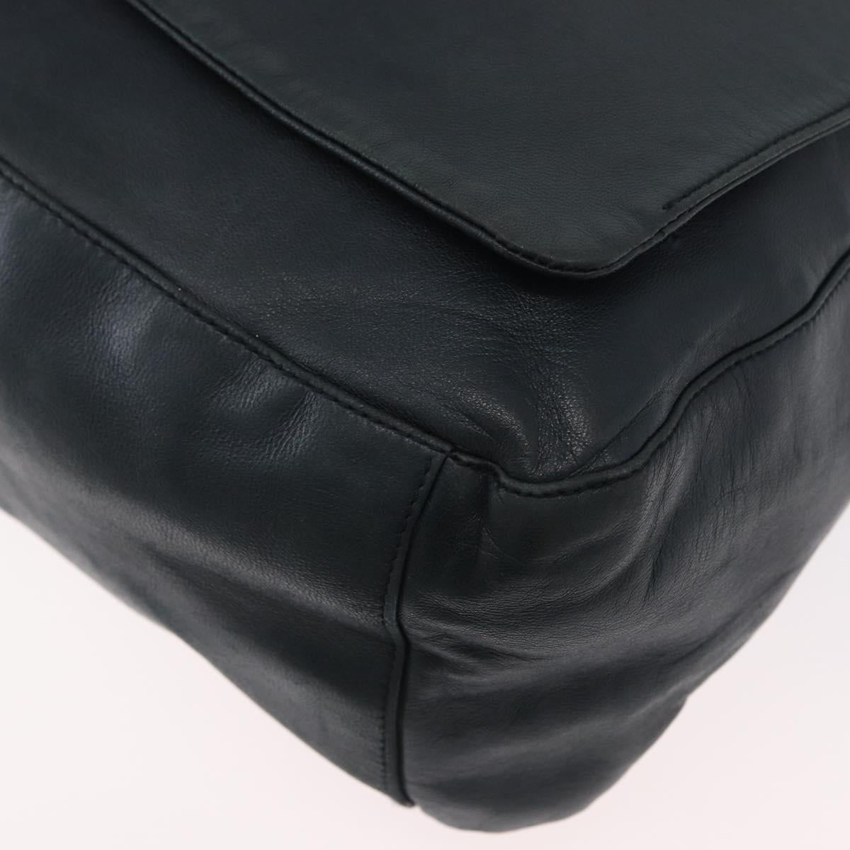PRADA Plastic Chain Shoulder Bag Leather Black Auth 172733