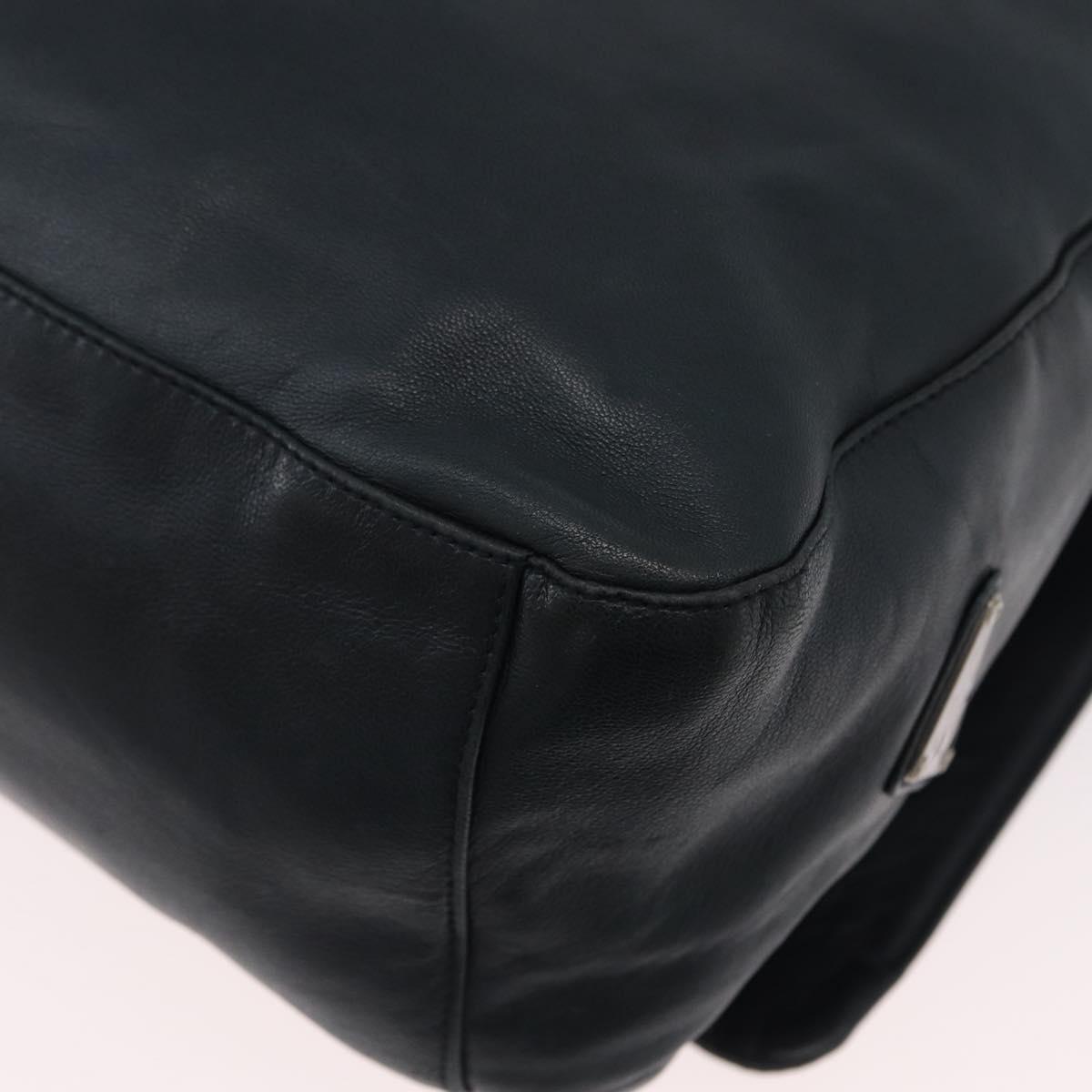 PRADA Plastic Chain Shoulder Bag Leather Black Auth 172733