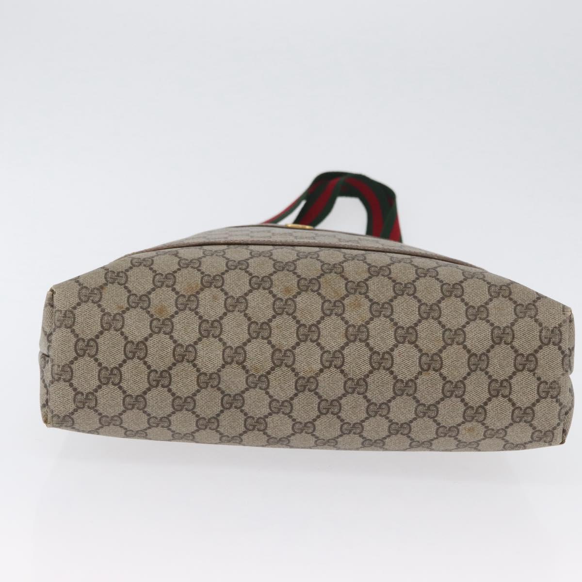 GUCCI GG Supreme Web Sherry Line Tote Bag PVC Beige Gold 16 002 4487 Auth 172743
