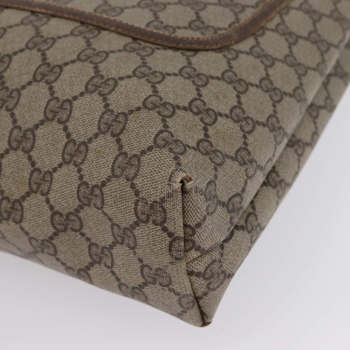 GUCCI GG Supreme Web Sherry Line Tote Bag PVC Beige Gold 16 002 4487 Auth 172743