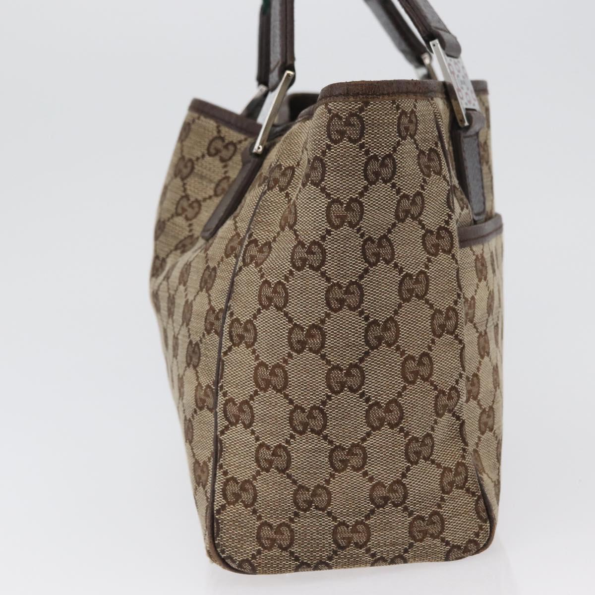 GUCCI GG Canvas Web Sherry Line Tote Bag Beige Silver 145810 Auth 172745